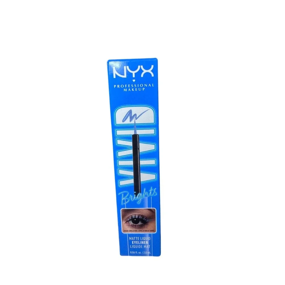 NYX‎ Vivid Brights Matte Liquid Eyeliner Cobalt Crush VBLL05 Blue 2 Pack NEW